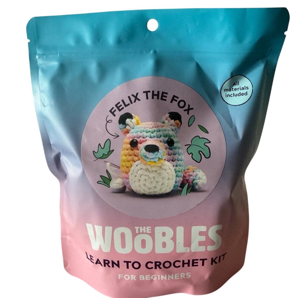 *Never Opened* The Woobles Rainbow Pastel Felix the Fox Collectible Crochet Kit